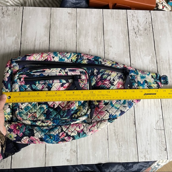 PREOWNED VERA BRADLEY FLORAL PRINT SHOULDER BAG PURSE PINK BLUE - Picture 9 of 10